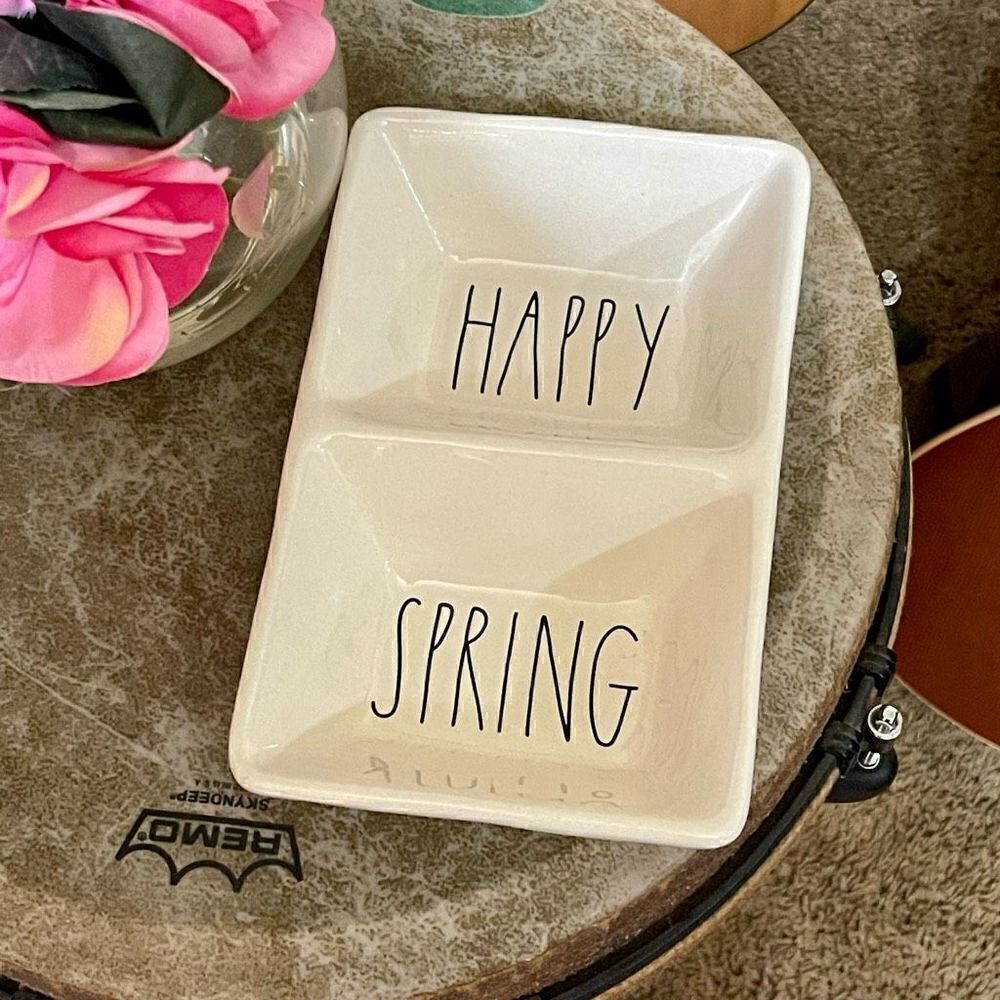 Rae Dunn Happy Spring Divided Serving Dish